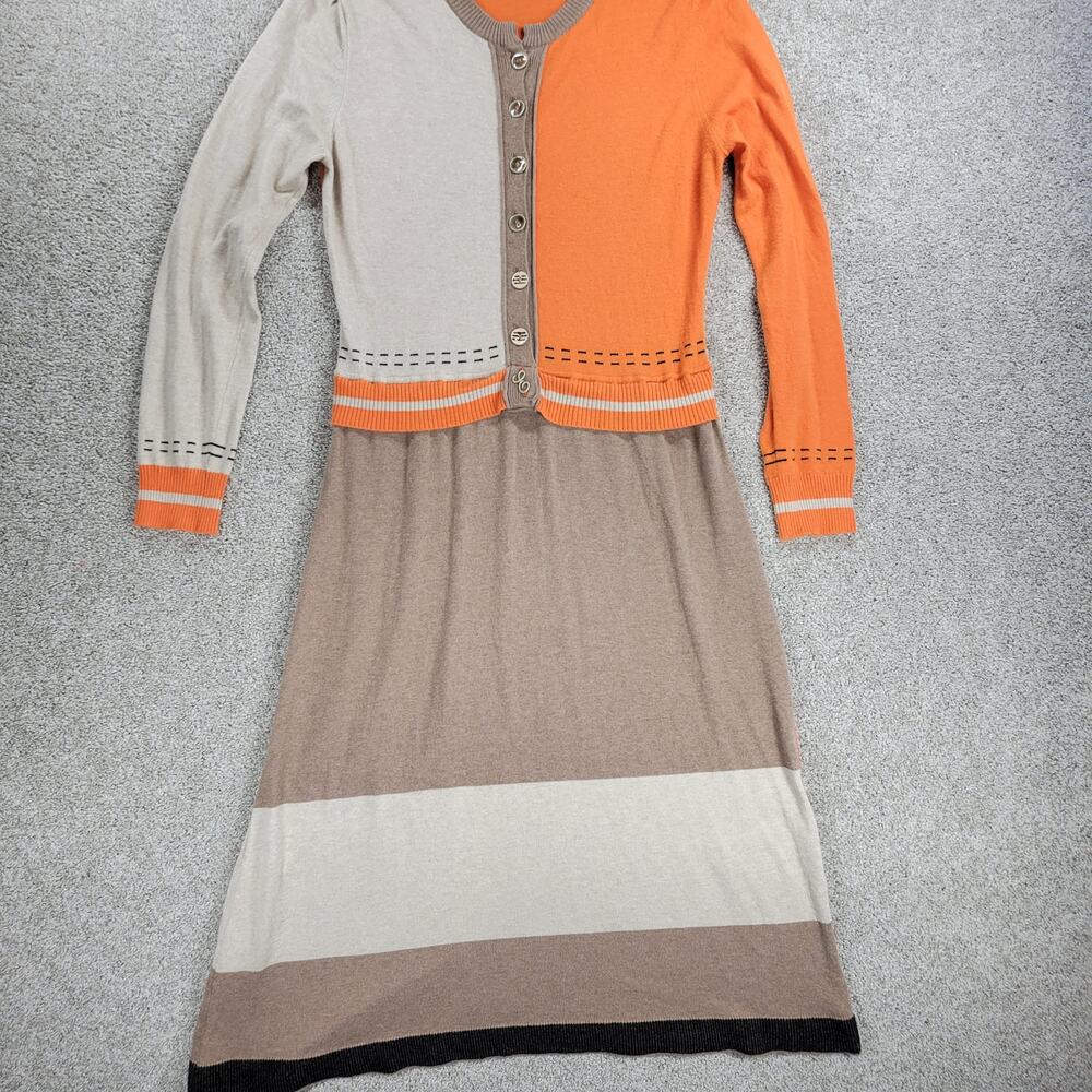 Elisa Cavaletti Blu Sweater Dress Womens 6 Cashmere Wool Blend Patchwork Knit - Picture 13 of 16